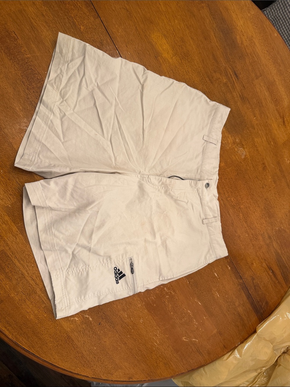 adidas Men's Light Beige Athletic Shorts with Logo size 36